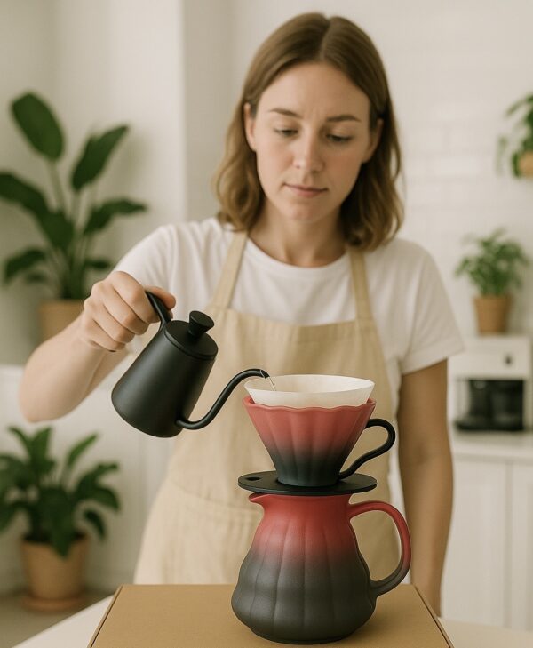 طقم تقطير V60  زجاج حرارى (مقاس 02) - Image 2