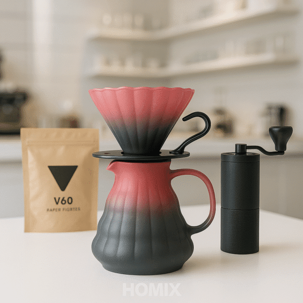 طقم تقطير V60  زجاج حرارى (مقاس 02) - Image 3