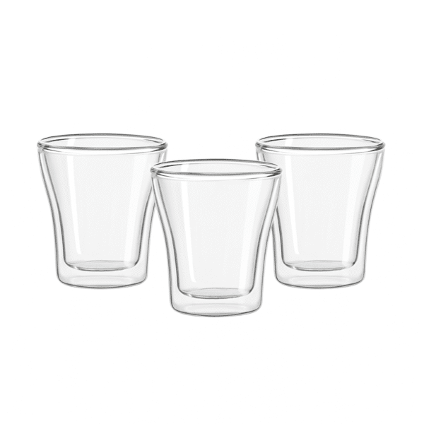 طقم 3 ق دبل جلاس شفاف – 60 مل (Double Shot) مستورد - Image 3
